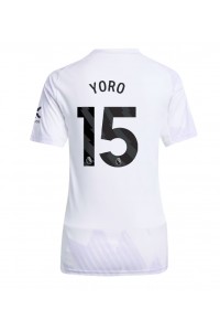 Manchester United Leny Yoro #15 Voetbaltruitje Uit tenue Dames 2025-26 Korte Mouw
